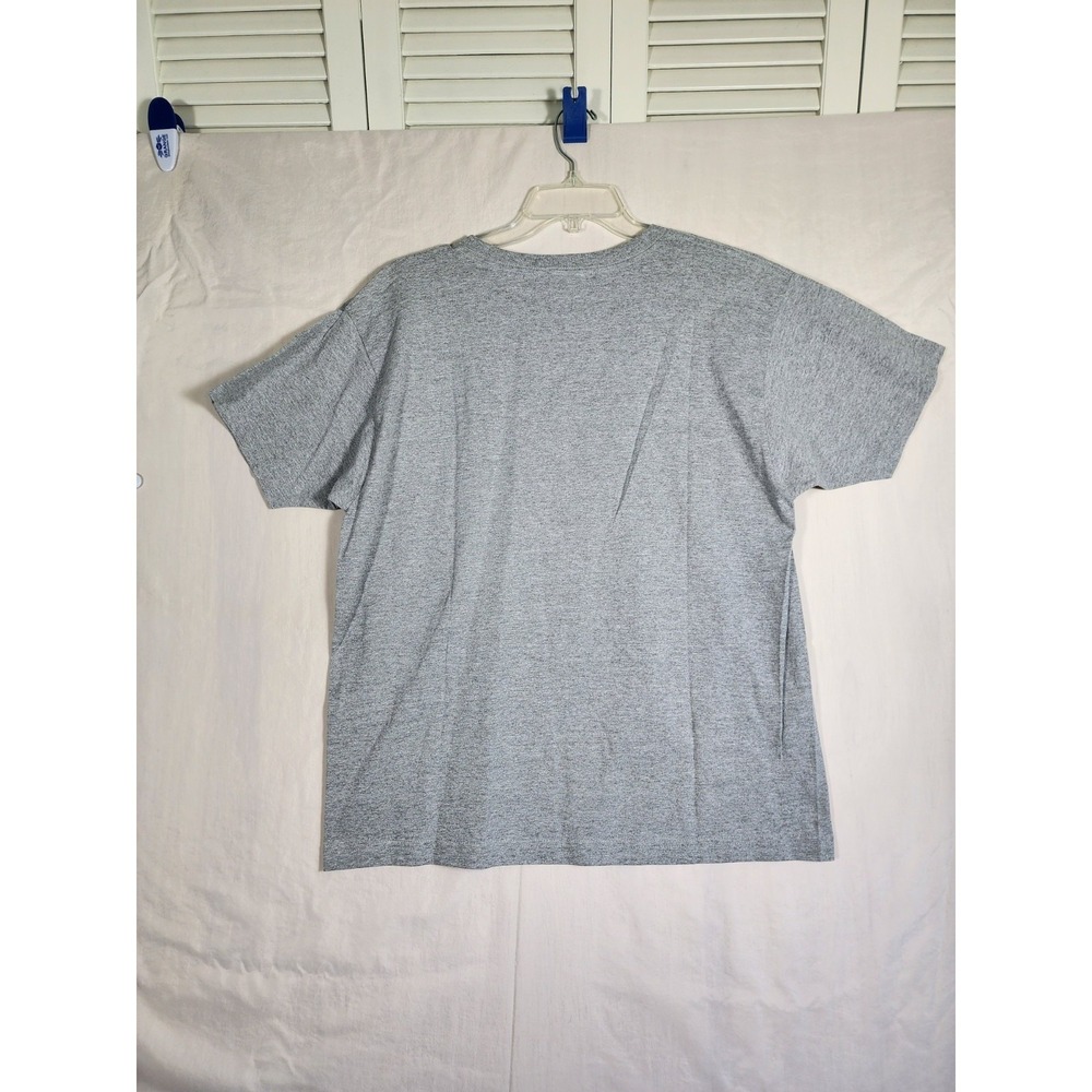 Reebok Womens NWT L Gray T-Shirt Red Studded Logo Athleisure Y2K Grunge Sporty - Picture 5 of 6